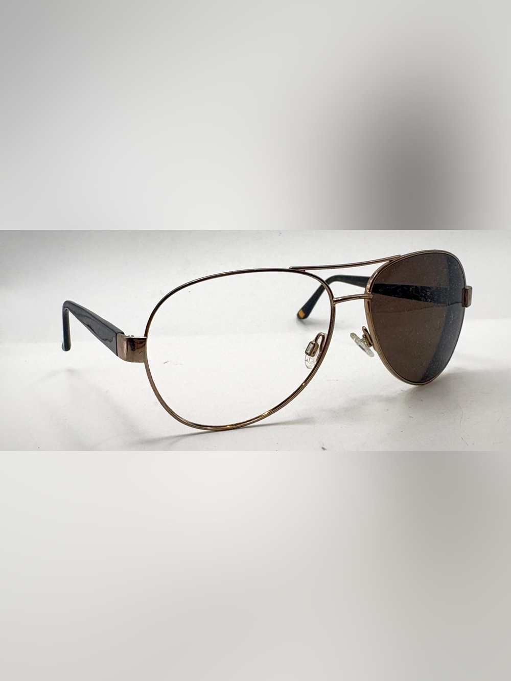 Anne Klein Gold Pilot Metal Sunglasses Frames Only
